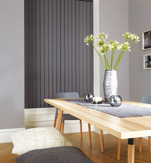 Grey vertical blinds